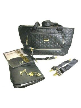 Steve Madden | Large Black Quilted Leather Diaper Bag w/ Changing Pad | NWOT